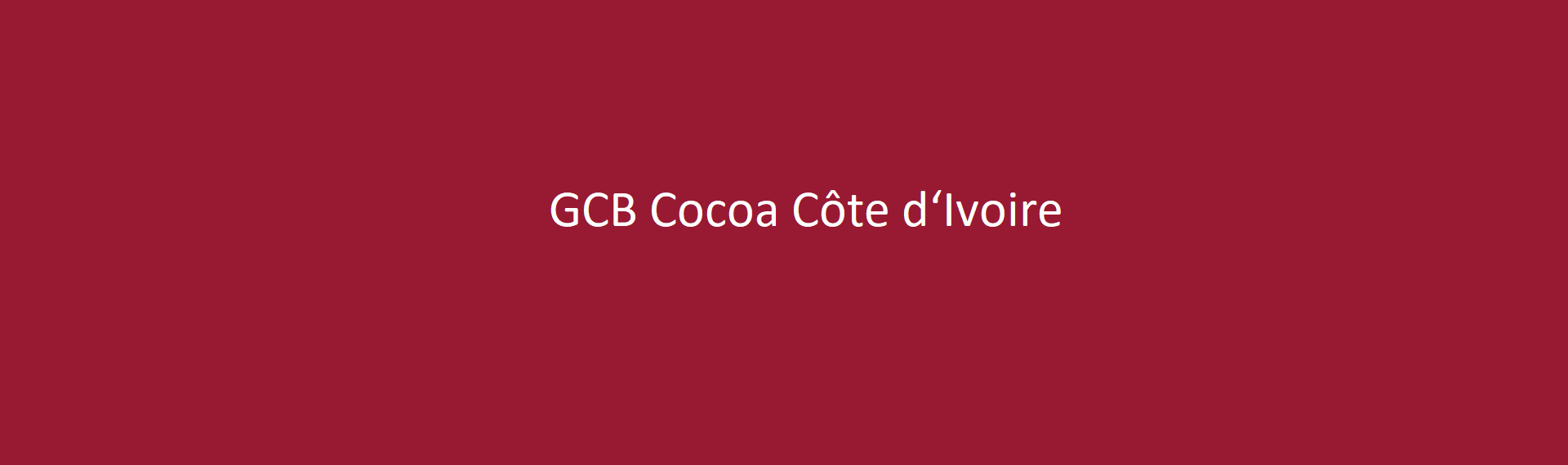 GCB Cocoa Côte d‘Ivoire
